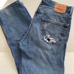 LEVI'S 550 DISTRESSED JEANS 36x33